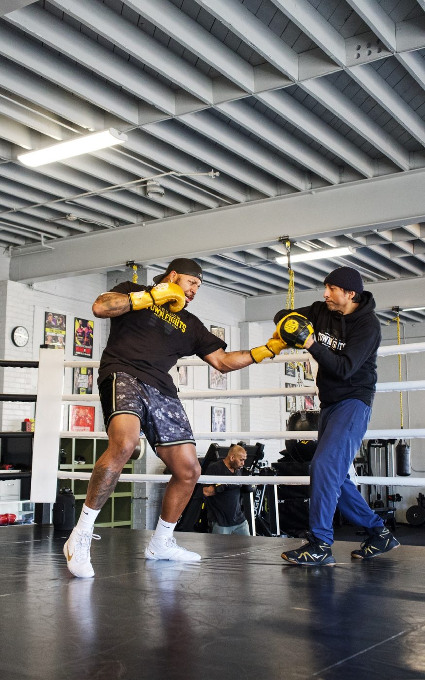 Mitt work in the ring at Gopa Boxing Club Oakland
