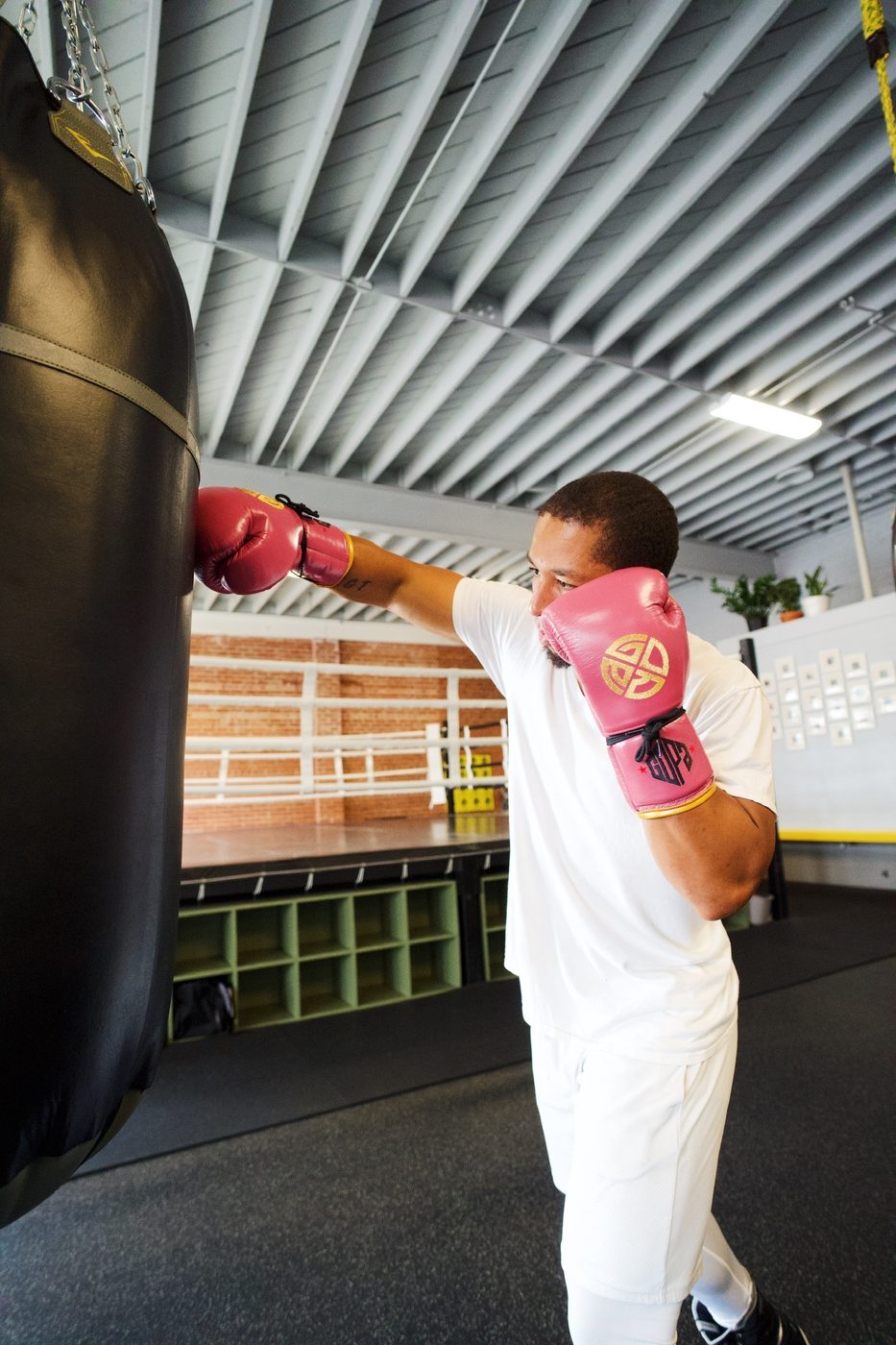 Heavy bag work at Gopa Boxing Club in Oakland
