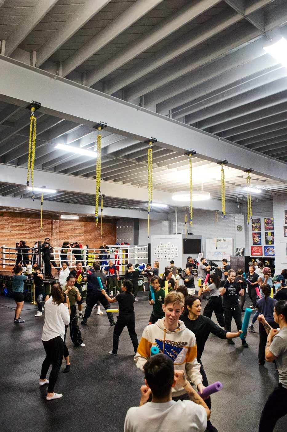 Packed self defense class at Gopa Boxing Club Oakland